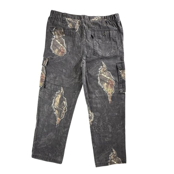 Mossy Oak Cargo Pants Mens Large 38x32 Camo Eclipse Hunting Outdoor Drawstring - Picture 2 of 16
